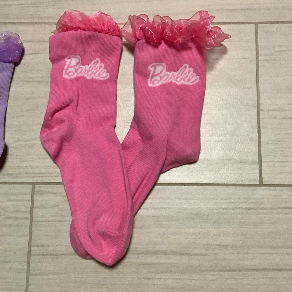 Barbie Pink and Purple Ruffled Socks